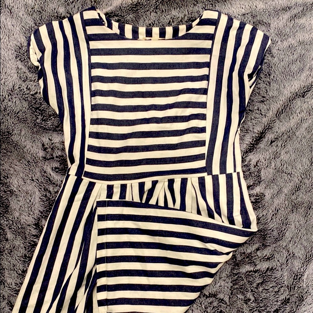 Altar'd State Blue and White Asymmetrical Wrap Sundress